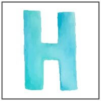 Letter H Water color. links to Letter of the week letter H curriculum.