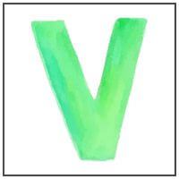 Letter V Water color. links to Letter of the week letter V curriculum.