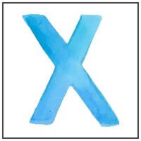 Letter X Water color. links to Letter of the week letter X curriculum.