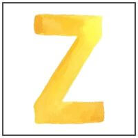 Letter Z Water color. links to Letter of the week letter Z curriculum.